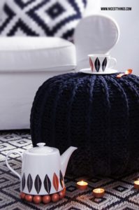 Porzellan bemalen DIY Geschirr tassen Teekanne in Kupfer Schwarz Weiss