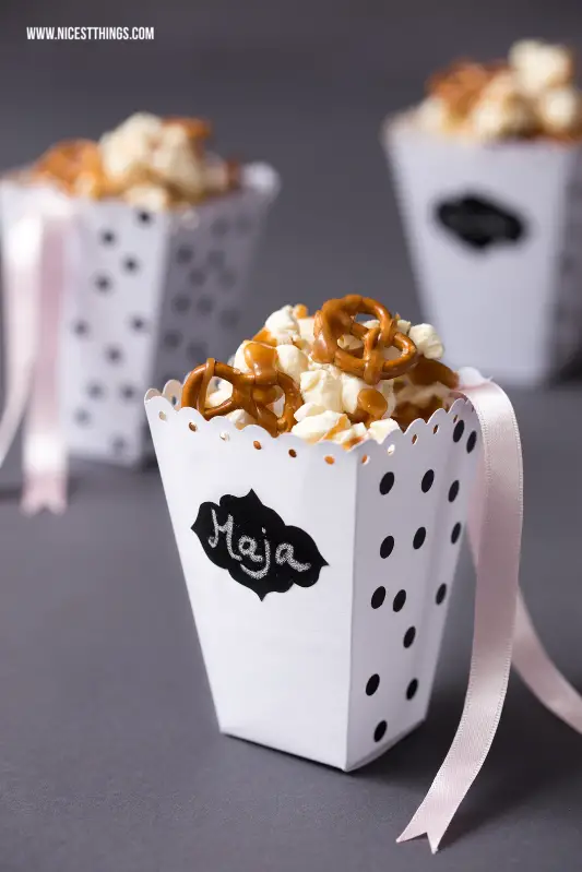 Diy Popcorn Box Basteln Und Salz Karamell Popcorn Rezept Nicest Things