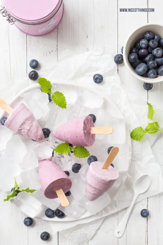 Frozen Joghurt Rezept Froyo Eis Am Stiel Mit Blaubeeren Nicest Things