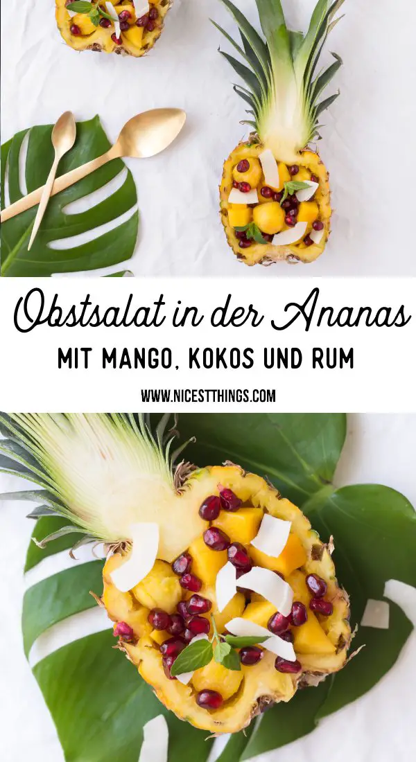 Obstsalat in der Ananas Rezept #obstsalat #ananas #ananasrezept #sommerrezept #foodblogger #fruitsalad #obstsalatrezept