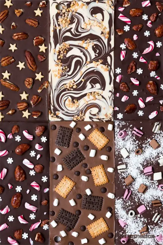 DIY Chocolate Bark Schokoladentafeln verschiedene Toppings