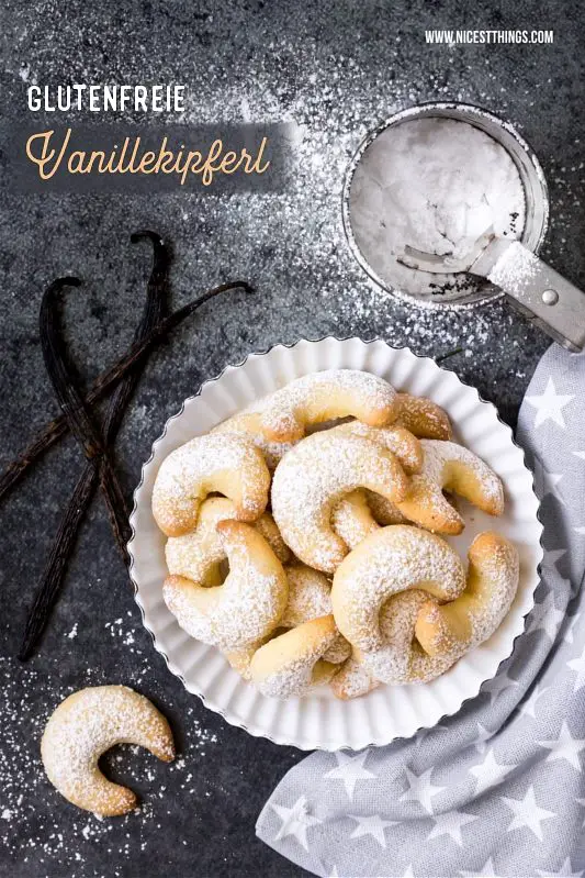 Glutenfreie Vanillekipferl Rezept #glutenfrei #vanillekipferl #plätzchen #glutenfreibacken #glutenfreieplätzchen #wweihnachtsplätzchen #weihnachtskekse #christmascookies