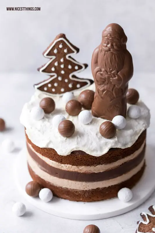 Nougat Torte Rezept mit Haselnuss Kuchen und Milka Schokolade