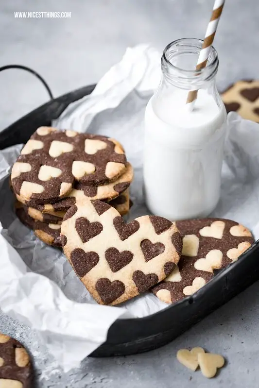 Herzkekse Zweifarbig Bicolor Heart Cookies Nicest Things