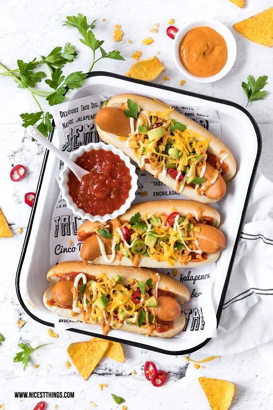 Mexikanische Hot Dogs Taco Dogs Hotdog Rezept TexMex