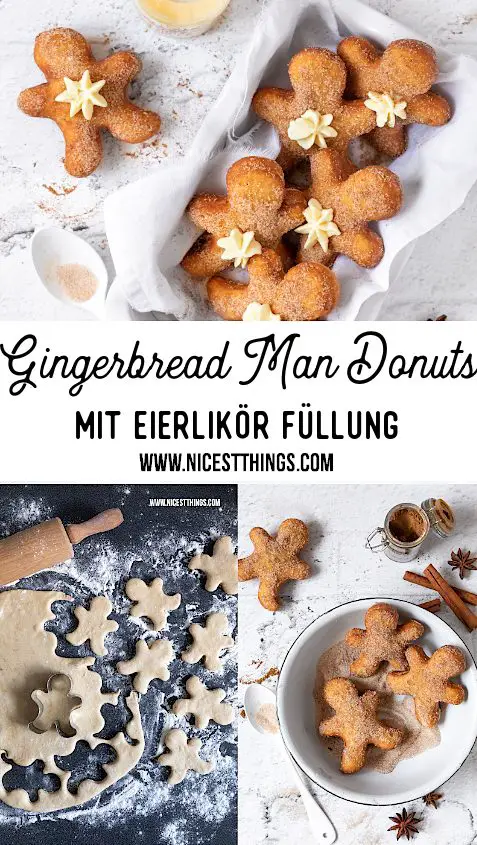 Gingerbread Man Donuts Lebkuchenmann Berliner Rezept Eierlikör Krapfen #gingerbreadman #donuts #gingerbread #lebkuchenmann #berliner #lebkuchen #krapfen #eierlikör #eggnog #weihnachtsrezepte