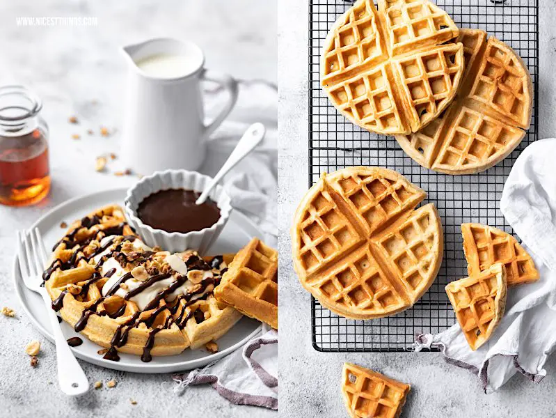 fettarme Waffeln kalorienarme Waffeln Protein Waffeln Rezept Low Carb mit Haferflocken und Magerquark