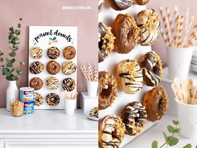 Donut Wand: DIY Donut Wall mit Erdnuss Donuts - Nicest Things