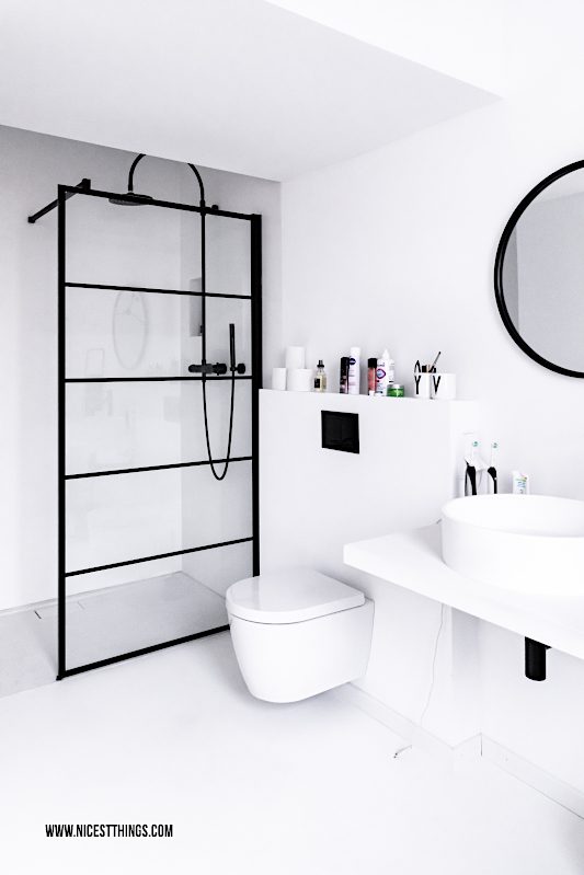 Duschabtrennung schwarz Novellini Kuadra Stripes #badezimmer #bathroom #novellini #shower #loft #industrial