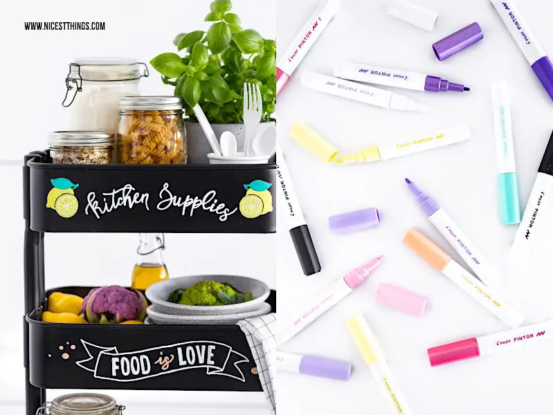 Ikea Hack Rashult Servierwagen DIY Küchenwagen Rollwagen mit Lettering mit PILOT PINTOR Stiften gestalten