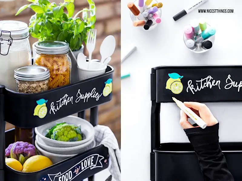 Ikea Hack Rashult Servierwagen DIY Küchenwagen Rollwagen mit Lettering mit PILOT PINTOR Stiften gestalten
