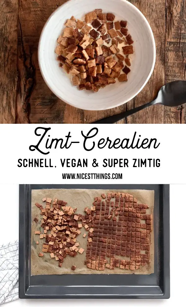 Vegane Zimt Cerealien Zimt Cornflakes Cini Minis selber machen Rezept #zimt #cornflakes #cerealien #vegan #frühstück #ciniminis 