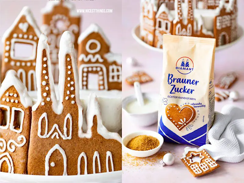Lebkuchentorte Lebkuchen Torte Lebkuchen Stadt Häuser Lebkuchen Kölner Dom Diamant brauner Zucker Glasurzucker #lebkuchentorte #lebkuchen #lebkuchenstadt #torte #weihnachten #Diamantzucker #Glückisthomemade #kölnerdom
