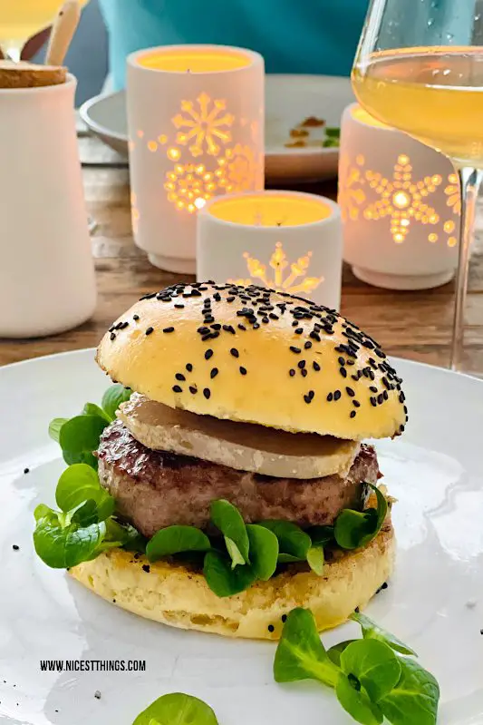 Burger Rossini Foie Gras Trüffel Feldsalat