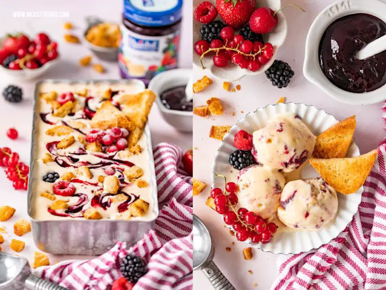 Toast and Jam Eiscreme Rezept mit Waldfrucht-Aufstrich - Nicest Things