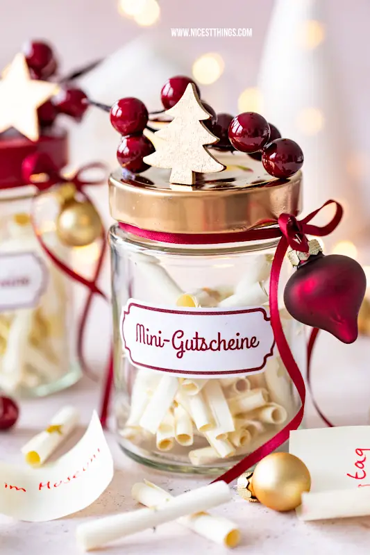 Gutscheine im Glas Geschenkidee zu Weihnachten #geschenkidee #weihnachten #gutscheineimglas #gutschein #maintal #hiffenmark