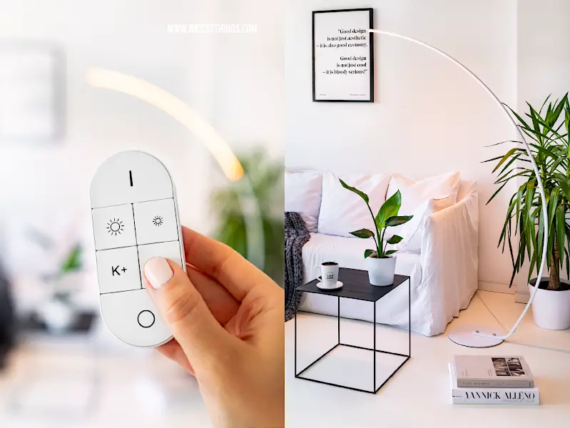 Lumière Design Erfahrung Test Stehleuchte Mavea gebogene Leseleuchte weiss Wohnzimmer Couch #lumiere #lumieredesign #stehleuchte #leseleuchte #mavea #designleuchte #wohnzimmer #couch