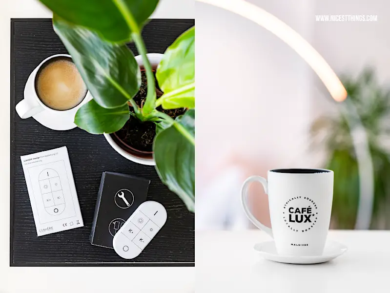 Cafe Lux Tasse auf Couchtisch mit Strelizie