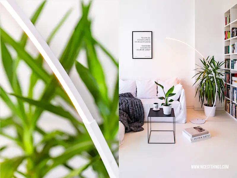 Lumière Design Erfahrung Test Stehleuchte Mavea gebogene Leseleuchte weiss Wohnzimmer Couch #lumiere #lumieredesign #stehleuchte #leseleuchte #mavea #designleuchte #wohnzimmer #couch