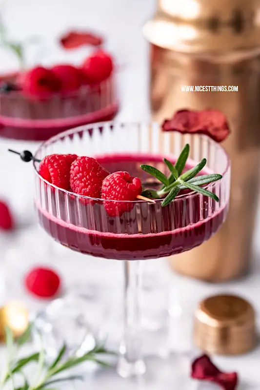 Alkoholfreier Cocktail mit roter Bete und Himbeeren: der Beet & Berry Mocktail 💕 #alkoholfreiecocktails #mocktail #rotebete #rotebeete #himbeeren #beetandberry #twoinabush