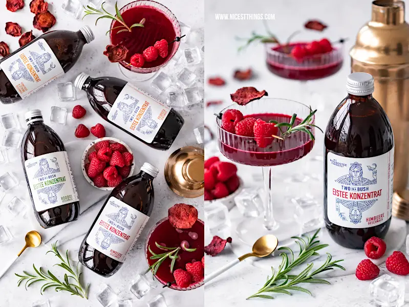 Two In A Bush Eistee-Konzentrate / Cordials: Himbeere, Pfirsich, Honeybush Zitrone, Rooibos #twoinabush #eisteekonzentrat #cordial #alkoholfrei