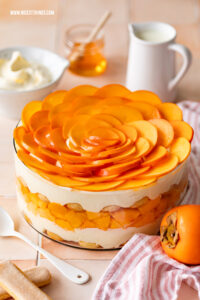 Tiramisu in Blütenform mit Persimon / Kaki / Sharon; Persimon Dessert Rezept #tiramisu #persimon #sharon #dessert