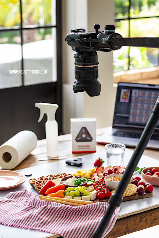 Setaufbau für Stop Motion Video von einem Snackboard / Foodboard #foodfotografie #stopmotion #stopmotionvideo #foodboard #snackboard